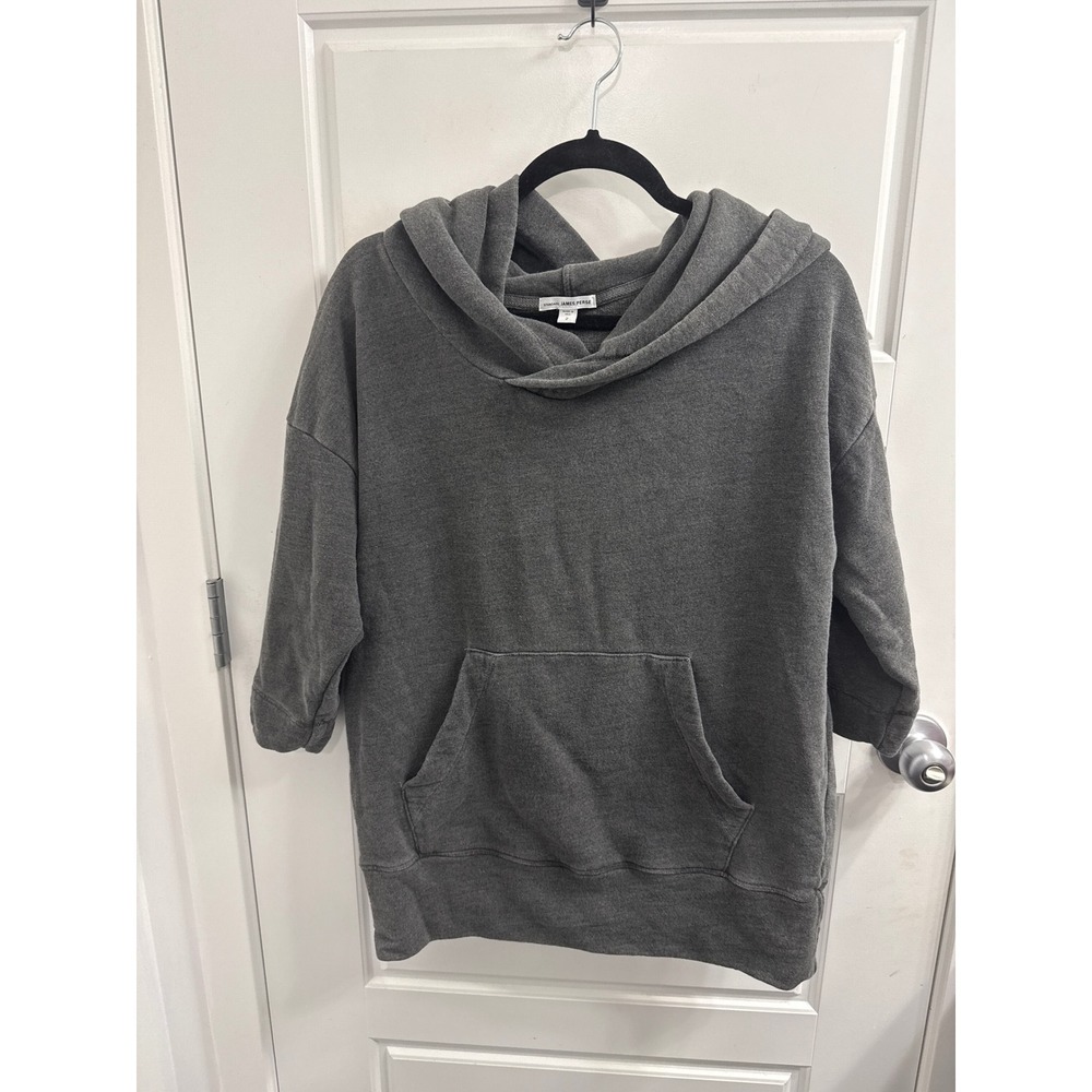 Standard James‎ Perse Womens Gray 3/4 Sleeve Pullover Hoodie Sweatshirt Size 2 M